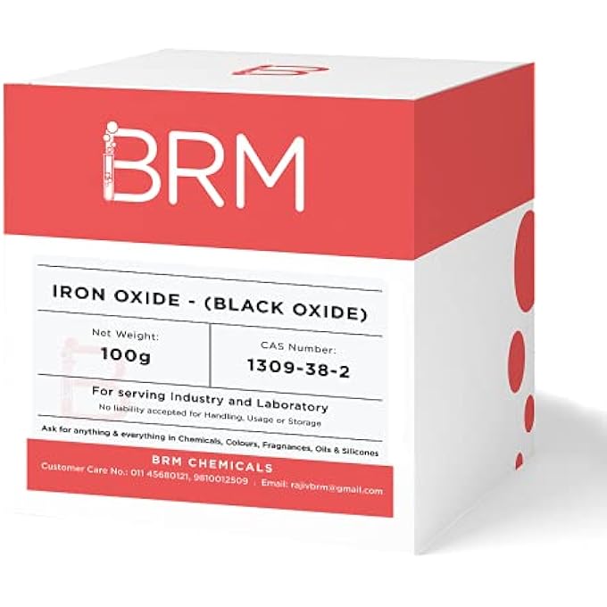 BRM CHEMICALS BLACK OXIDE - IRON OXIDE (BLACK) 100 GRAMS COLOURING AGENT FOR DIY MAKEUP, LOTIONS, COSMETIC MAKING & DIY PERSONAL CARE FOR FACE, HAIR, SKIN & BODY - Image 1